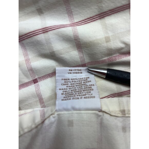 Twin Size Room Essentials Cotton/Polyester Checkered Flat Sheet 92a - Picture 3 of 3